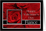 Fiance - Valentine’s Day Roses red, black and white card