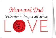 Mum & Dad - Valentine’s Day is All about love card