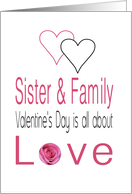 Sister & Family - Valentine’s Day is All about love card