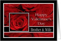 Brother & Wife - Valentine’s Day Roses red, black and white card
