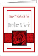 Brother & Wife - Valentine’s Day Roses red, black and white card