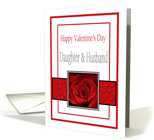 Daughter & Husband - Valentine's Day Roses red, black and white card