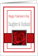 Daughter & Husband - Valentine’s Day Roses red, black and white card