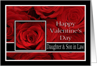 Daughter & Son in Law - Valentine’s Day Roses red, black and white card