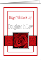 Daughter in Law - Valentine’s Day Roses red, black and white card