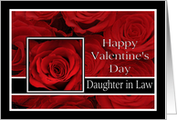 Daughter in Law - Valentine’s Day Roses red, black and white card