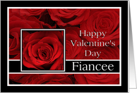 Fiancee - Valentine’s Day Roses red, black and white card