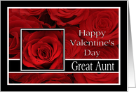 Great Aunt - Valentine’s Day Roses red, black and white card