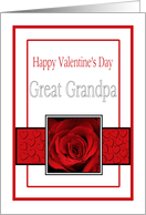 Great Grandpa - Valentine’s Day Roses red, black and white card