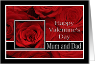 Mum & Dad - Valentine’s Day Roses red, black and white card