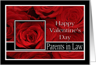 Parents in Law - Valentine’s Day Roses red, black and white card