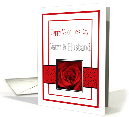 Sister & Husband - Valentine's Day Roses red, black and white card