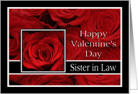 Sister in Law - Valentine’s Day Roses red, black and white card