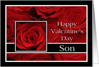 Son - Valentine’s Day Roses red, black and white card