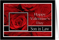 Son in Law - Valentine’s Day Roses red, black and white card