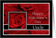 Uncle - Valentine’s Day Roses red, black and white card