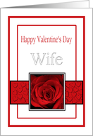 Wife - Valentine’s Day Roses red, black and white card