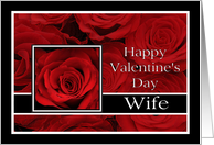Wife - Valentine’s Day Roses red, black and white card