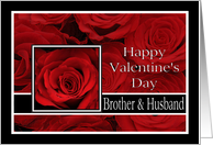 Brother& Husband - Valentine’s Day Roses red, black and white card