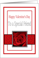 Special Friend - Valentine’s Day Rose red, black and white card