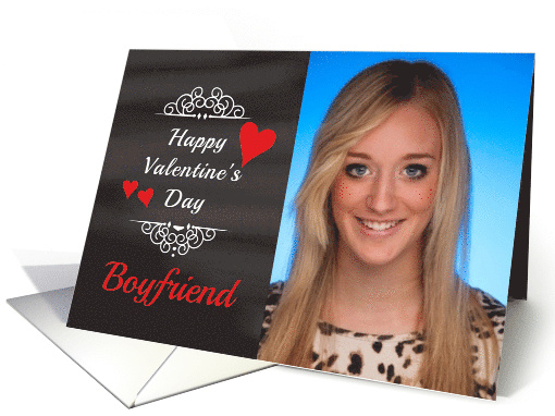 Boyfriend Valentine's Day Chalkboard look Photo Customizable card