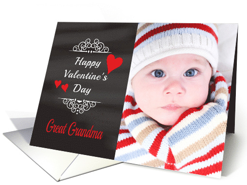Great Grandma - Valentine's Day Card Chalkboard look Photo card