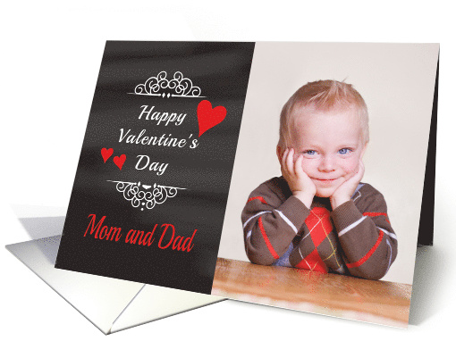 Mom & Dad - Valentine's Day Card Chalkboard look Photo card (1204098)