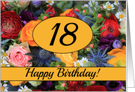 18th Happy Birthday Card - Summer bouquet card