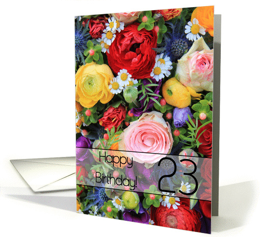 23rd Happy Birthday Card - Summer bouquet card (1204842)