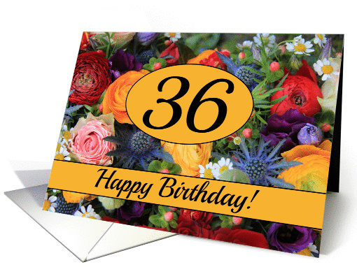 36th Happy Birthday Card - Summer bouquet card (1205082)