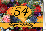 54th Happy Birthday Card - Summer bouquet card