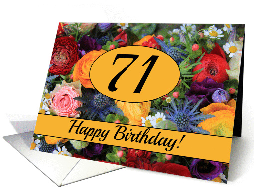 71st Happy Birthday Card - Summer bouquet card (1207398)