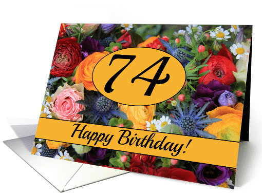74th Happy Birthday Card - Summer bouquet card (1207882)