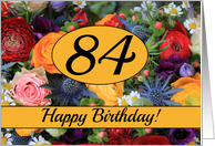 84th Happy Birthday Card - Summer bouquet card