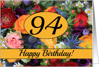 94th Happy Birthday Card - Summer bouquet card