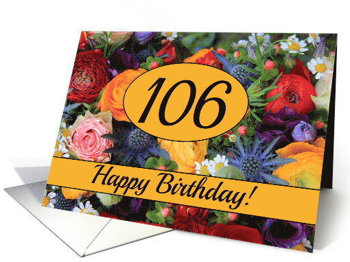 106th Happy Birthday Colorful Summer Bouquet card (1209912)