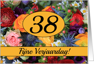 38th Dutch Happy Birthday Card/Fijne Verjaardag - Summer bouquet card