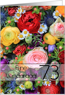 73rd Dutch Happy Birthday Card/Fijne Verjaardag - Summer bouquet card