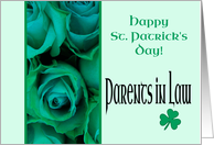 Parents in Law Happy St. Patrick’s Day Irish Roses card