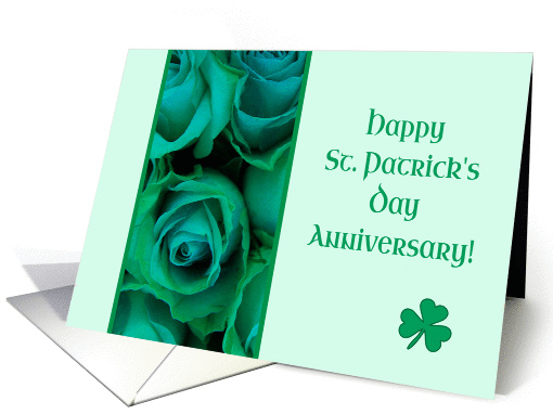 Anniversary on St. Patrick's Day Irish Roses card (1222246)