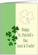 Aunt & Uncle Happy St. Patrick’s Day Irish luck clovers card