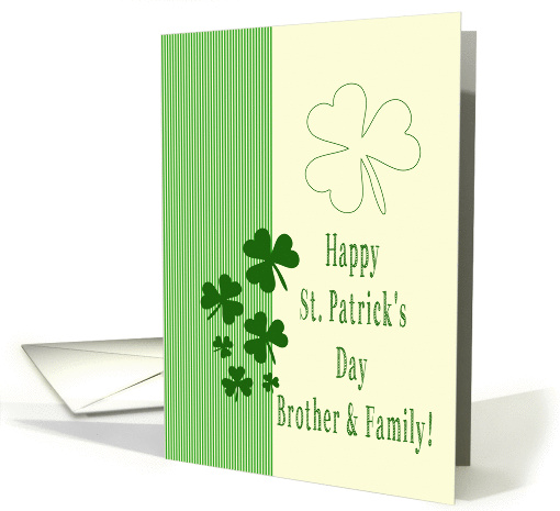 Brother & Family Happy St. Patrick's Day Irish luck clovers card