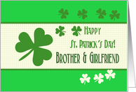 Brother & Girlfriend Happy St. Patrick’s Day Irish luck clovers card