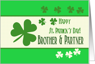 Brother & Partner Happy St. Patrick’s Day Irish luck clovers card