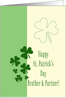 Brother & Partner Happy St. Patrick’s Day Irish luck clovers card