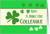 Colleague Happy St. Patrick’s Day Irish luck clovers card