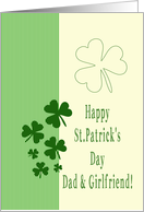 Dad & Girlfriend Happy St. Patrick’s Day Irish luck clovers card