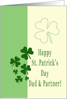 Dad & Partner Happy St. Patrick’s Day Irish luck clovers card