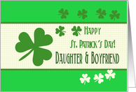 daughter & Boyfriend Happy St. Patrick’s Day Irish luck clovers card