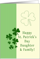 daughter & Family Happy St. Patrick’s Day Irish luck clovers card